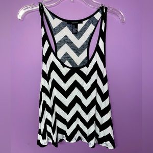 Black and White Striped tank top. Size: Small